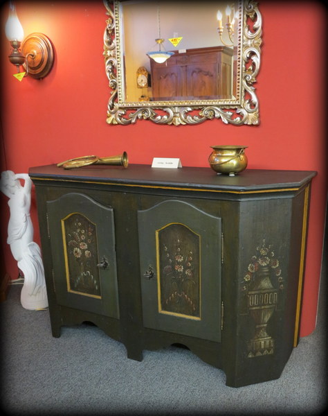 Kredenz, Anrichte, Sideboard antik Barock bemalt um 1690 - 1750 verkleinern