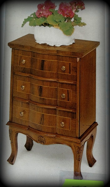 L - XV Möbeli ( Louis - Quinze ) Stilmöbel mit 3 - Schubladen und Intarsien verkleinern