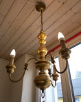 Details zu Hngelampe - Leuchter, 3 - armig, Holz, Metall, goldig
