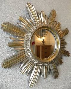 Spiegel - Sonne, Gold - Silber, Stil - Spiegel vergrssern
